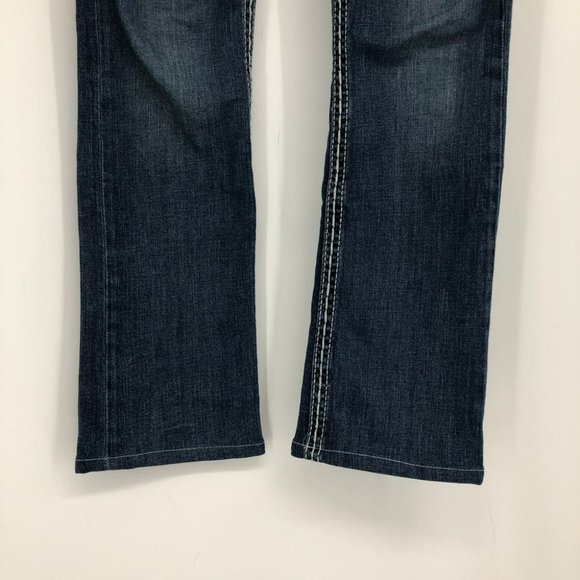 True Religion Vintage Wash Y2K low rise boot cut blue jeans 27 - Picture 12 of 16